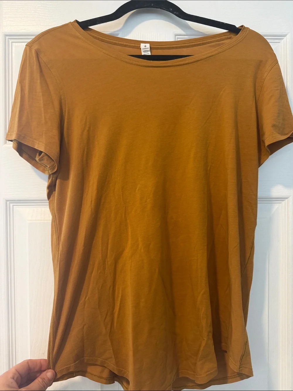 lululemon athletica women’s Short-Sleeve Crew in Mustard Brown